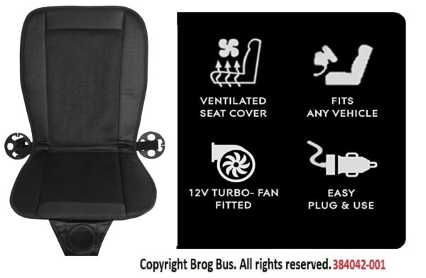 BROGBUS Car Cooling Seat Cushion Cover Ventilated Seat Cover with Inbuilt Fans and Speed Control Cooling Seat Cover for Driver Seat (Supports 12V to 24V, Black) - Image 5